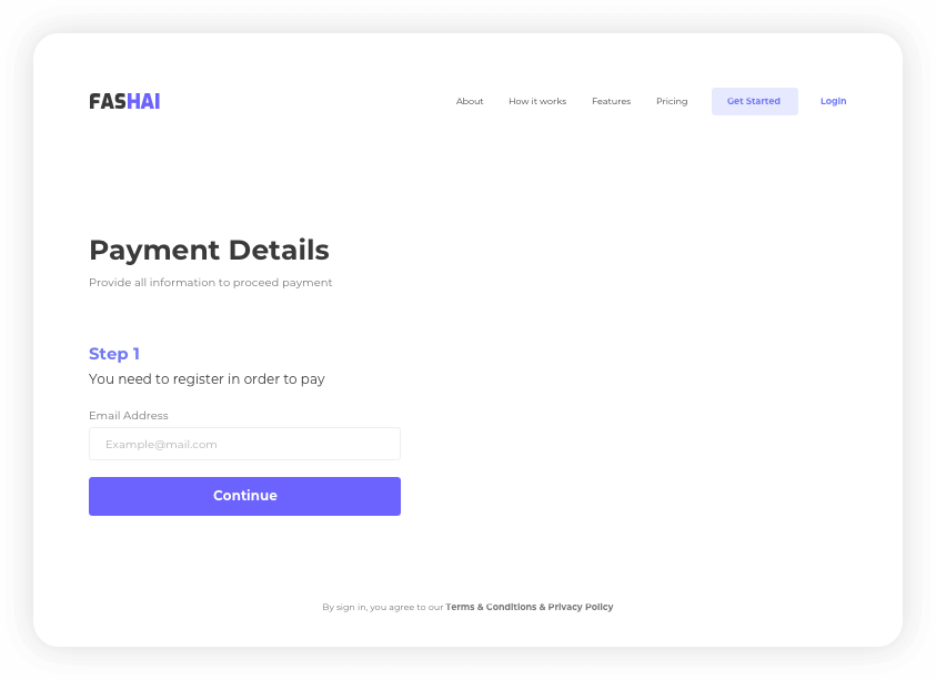 FASHAI Payment Page - Teroxlab